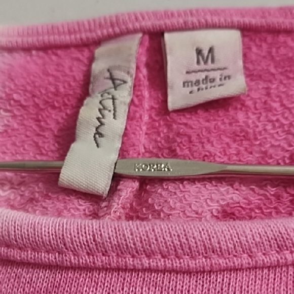 Tie-Dye French Terry Sweatshirt Top 3/4 Sleeves Drop Shoulder Boxy - Picture 7 of 13